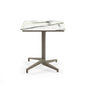 MESA COMEDOR MOON 77X77 BEIGE ALU/HPL MARMOL BLANCO